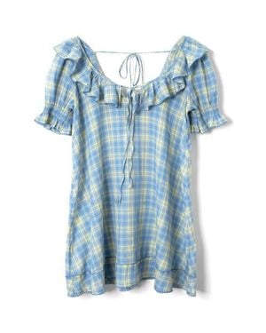 Damson Madder Harlow Organic Cotton Minidress - Blue