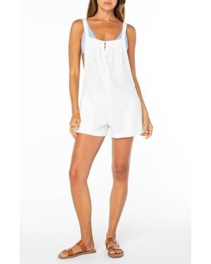Roxy Sail & Bow Linen Blend Romper - White