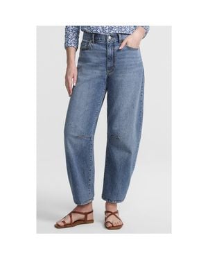 Lands' End Soft Denim Relaxed Barrel Leg Ankle Jeans - Blue