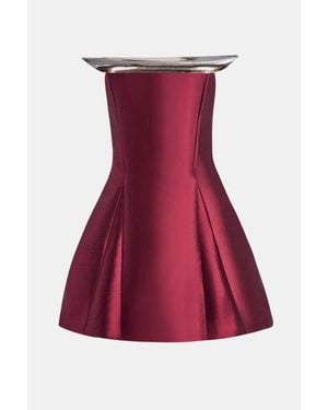 Kate Barton Two Tone Sculpted Mini Dress - Red