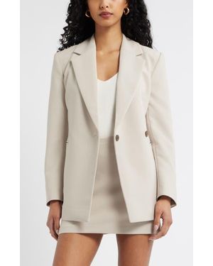 Open Edit The Icon Double Breasted Blazer - Natural