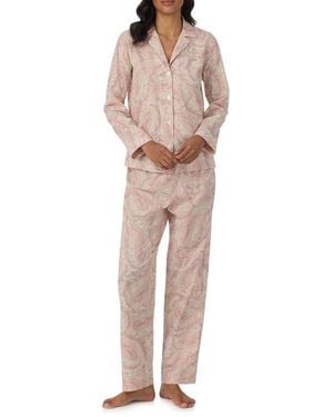Ralph Lauren Floral Cotton & Viscose Pajamas - Natural