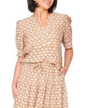 Gibsonlook Notch Neck Pullover Top - Multicolor
