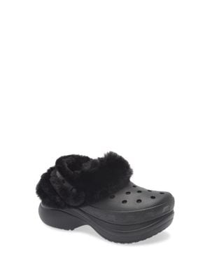 Crocs™ Bae Fleece Lined Platform Clog - Black