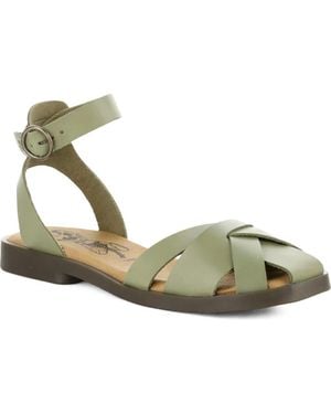 Fly London Alli Ankle Strap Fisherman Sandal - Green