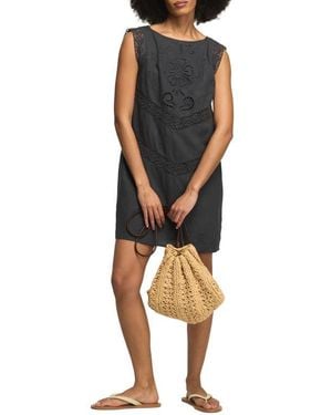 Lucky Brand Schiffli Linen Blend Shift Dress - Multicolor