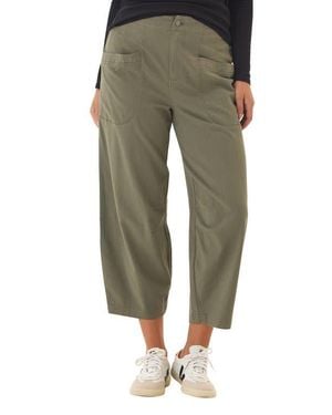 Threads For Thought Lauren Crop Barrel Stretch Twill Pants - Green