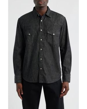 Edwin Denim Western Button-Up Shirt - Black
