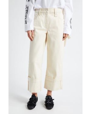 Simone Rocha Straight Leg Bow Loop Jeans - Natural