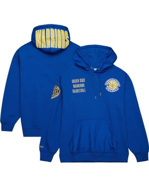 Mitchell & Ness Golden State Warriors Team Og 2.0 Vintage Logo Fleece Pullover Hoodie - Blue