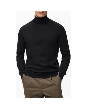 Mango Turtleneck Wool Sweater - Black