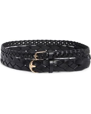 Nordstrom Double Braid Leather Belt - Black