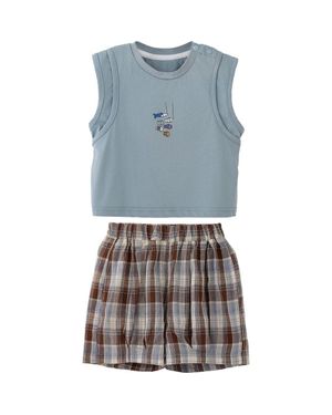 BANBLU Fish Plaid Set - Blue