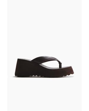 H&M Wedge-Heeled Flip-Flops - Black