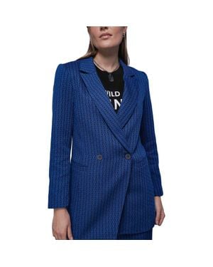 WILDFANG The Empower Jacquard Double Breasted Blazer - Blue