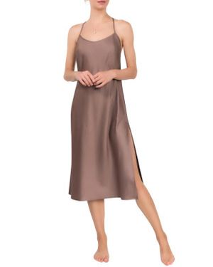 EVERYDAY RITUAL Sloan T-Back Midi Nightgown - Brown