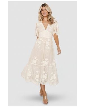 Baltic Born Clarisa Lace Midi Dress - Natural