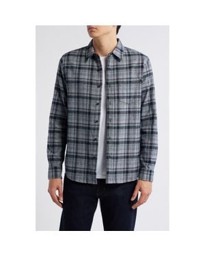 AG Jeans Aiden Plaid Cotton Button-Up Shirt - Black