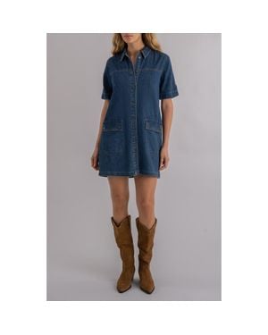 Kut From The Kloth Eliza Denim Mini Shirtdress - Blue