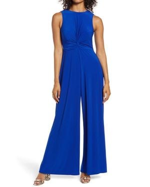 Vince Camuto Twist Front Knit Jumpsuit - Blue