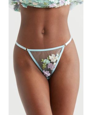 Kilo Brava Floral Embroidered G-String - Brown