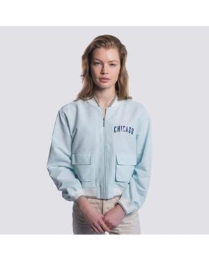 Lusso Chicago Cubs Cropped Paisley Full-Zip Jacket - Blue