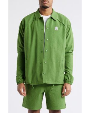 BBCICECREAM Bb Dipper Logo Embroidered Cotton Seersucker Jacket - Green