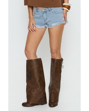 Princess Polly Posse Cutoff Denim Micro Shorts - Blue