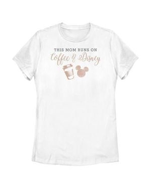 Mickey & Friends This Mom Runs On Coffee Graphic T-Shirt - White