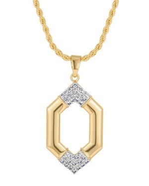 st. Moran Hexagon Pavé Pendant Necklace - Metallic