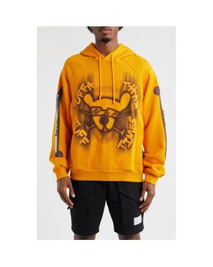 VIC GARCIA WORLD Tuff As Nails Cotton French Terry Graphic Hoodie - Orange