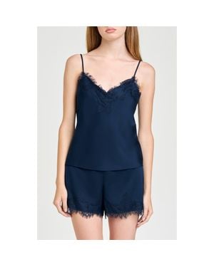 Wayf Kira Lace-Trim Cami - Blue