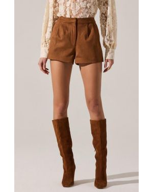 Astr Jude Faux Suede Shorts - Brown