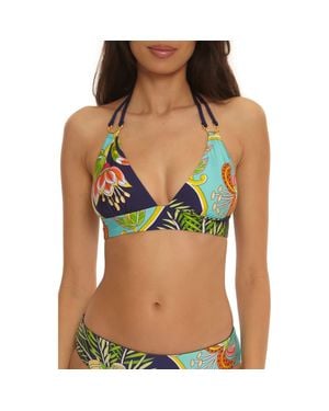 Trina Turk Flamingo Halter Bikini Top - Green