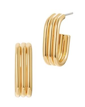 st. Moran Emma Fluted Oval Hoop Earrings - Metallic