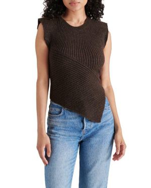 Steve Madden Jaylin Asymmetric Sweater Vest - Black