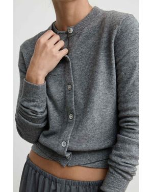 ALMINA CONCEPT Classic Crew Wool Cardigan - Gray