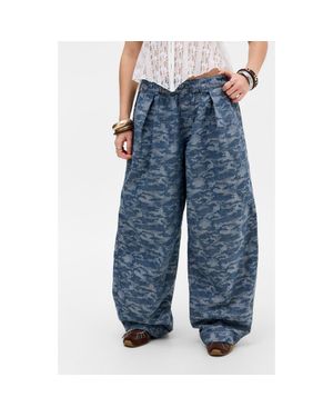 BDG Bobbi Camo Wide Leg Pants - Blue