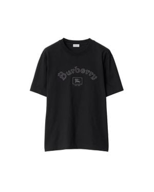 Burberry Gothic Logo Cotton T-Shirt - Black