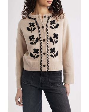 Rails Mavie Intarsia Floral Cardigan - Natural