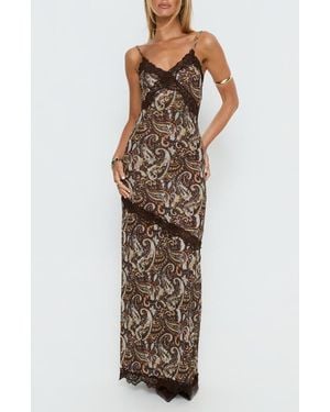 Princess Polly Musico Lace Maxi Dress - Brown