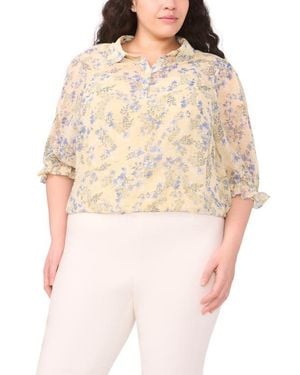 Halogen® Floral Print Shirt - Natural