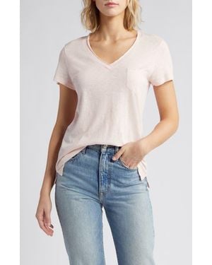 Caslon V-Neck Short Sleeve Pocket T-Shirt - Blue