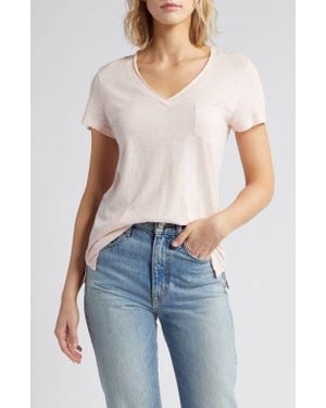 Caslon V-Neck Short Sleeve Pocket T-Shirt - Blue