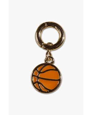 Nickel & Suede Basketball Charm - Metallic