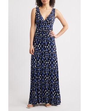 Loveappella Sleeveless Jersey Maxi Dress - Blue