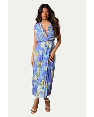 Oasis Petite Occasion Wrap Maxi Dress - Blue