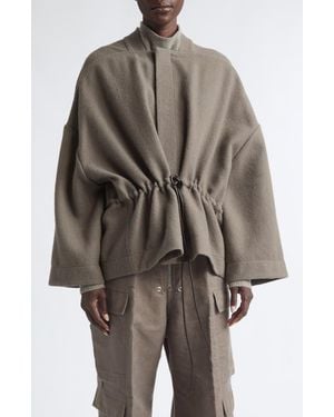 Rick Owens Sail Oversize Wool Flannel Jacket - Brown