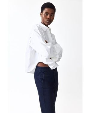 H&M Flared High Waist Ankle Jeans - Blue
