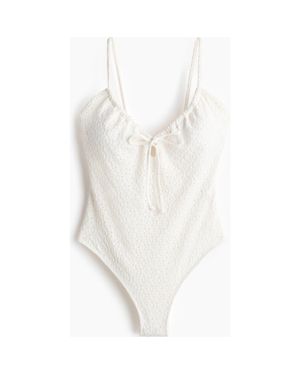 H&M Padded-Cup High Leg Swimsuit - White